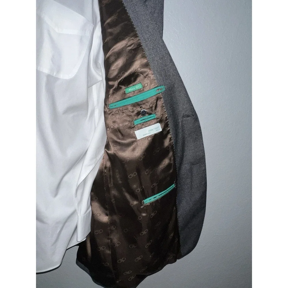 Brioni Mens 52L Gray Two Button Sports Blazer Jacket Italy Business Bianco Dress